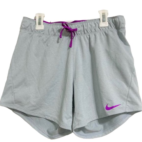 NIKE Dri-Fit Athletic Athleisure Shorts Wide Waistband Gray Purple XS - Picture 1 of 13